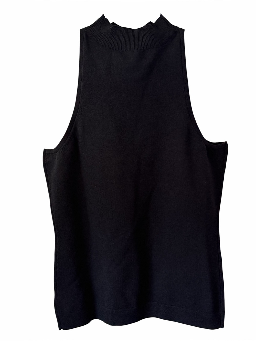 525 America Black Mock Neck Sweater Tank Top Sleeveless Knit Racerback XS NWT